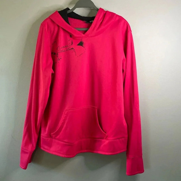 Under armor, hot pink hoodie size extra large, semi fitted - Picture 1 of 11